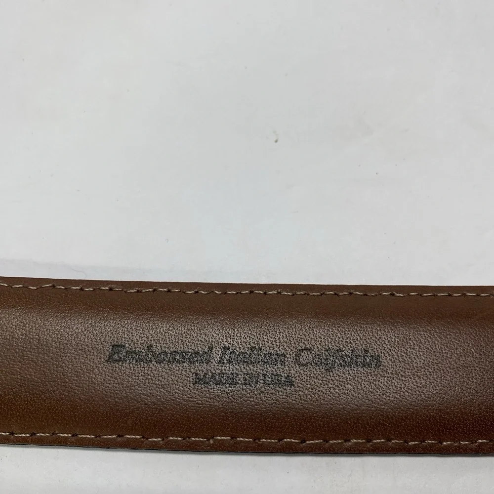 TORINO‎  Men's Black Embossed Italian Calfskin Leather Belt Buckle Size 38